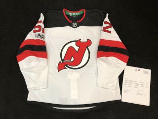 Jersey Devils Game Worn Mic Adidas Authentic Pro Nhl Jersey 58