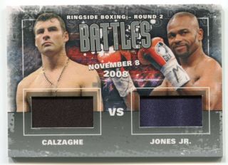 Joe Calzaghe Roy Jones Jr.  2011 Ringside Boxing 2 Battles Trunks /50 Aa363