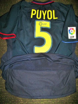 Puyol Barcelona Match Worn Issue Jersey 2002 2003 Shirt Camiseta Maglia Spain L