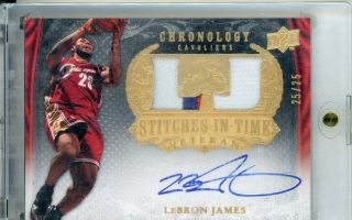 2007/08 Chronology Lebron James Dual Patch Auto Autograph Stitches In Time /25