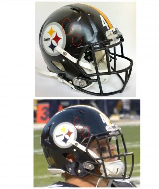 Tyler Matakevich 2016 Game Worn Pittsburgh Steelers Helmet 4