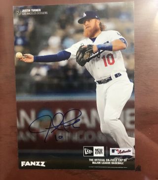 Justin Turner Autographed Picture Print Los Angeles Dodgers Signed Ip Proof
