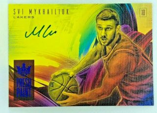 Svi Mykhailiuk Fresh Paint Sapphire /25 - 2018 - 19 Court Kings Rookie Auto Lakers