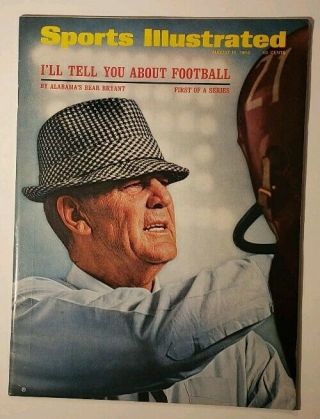 Sports Illustrated Aug 15,  1966 Alabama Paul Bear Bryant No Label Newsstand
