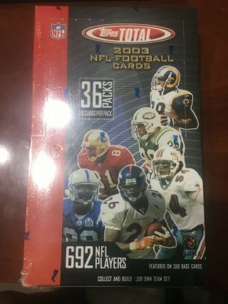 Factory 2003 Topps Total Nfl Football Box 36 Packs 10 Per " Wow "