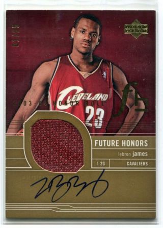 2003 - 04 Honor Roll Autograph Jersey Gold Rc Lebron James 1/25