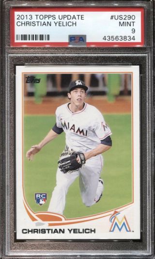 Christian Yelich Psa 9 2013 Topps Update Baseball Us290 Rookie Rc Brewers 3834