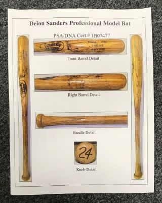 Deion Sanders 1991 - 1994 Game Bat 34 