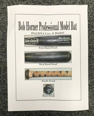 Bob Horner 1980 Game Bat 34 