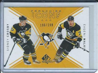2018 - 19 Ud Sp Authentic Franchise Icons 196/199 Sidney Crosby Evgeni Malkin