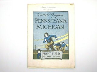 1916 Michigan Vs.  Pennsylvania Football Program