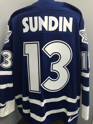 1998 Nike Mats Sundin Toronto Maple Leafs Hockey Jersey Adult Xl