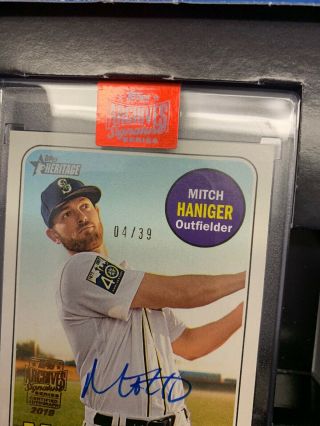 2019 Topps Archives Signature Series Auto Autograph MITCH HANIGER 4/39 2
