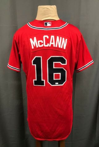 Brian Mccann 2013 Game Atlanta Braves 16 Jersey Size 48 Mlb Hologram