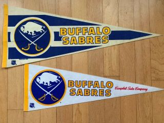 Buffalo Sabres Full Size Nhl Hockey Pennant And 27”x9” Team Give A Way