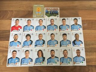 Panini World Cup 2018 Stickers: Uruguay Badge,  Team Photo And All 18 Players