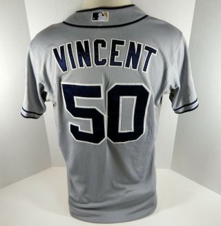2014 San Diego Padres Nick Vincent 50 Game Grey Jersey Gwynn Patch