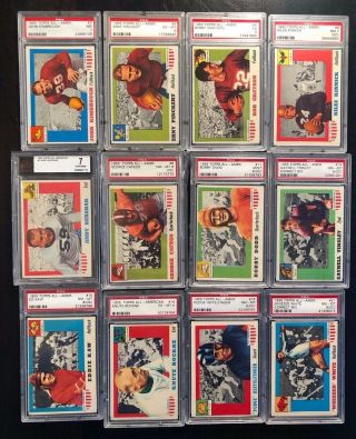 1955 Topps All - American Football Near Complete Set All Psa High