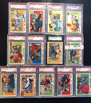 1955 Topps All - American Football NEAR Complete Set ALL PSA HIGH 5