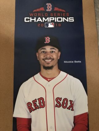 Rare 2018 Mookie Betts Boston Red Sox World Series Champions Street Banner,  Flag