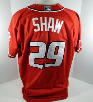 2018 Albuquerque Isotopes Bryan Shaw 29 Game Red Jersey