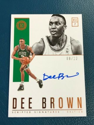 2018 - 19 Encased Dee Brown Fotl Scripted Signatures Auto 8/12 Celtics