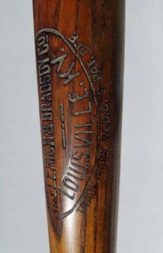 1916 - 21 Dash Dot 35.  5 " Sidewritten Louisville Slugger Tiger Stripe Baseball Bat