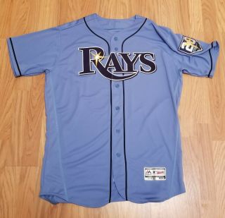 Rays Brad Miller 2017 game issued jersey size 46 MLB Authenticated 2
