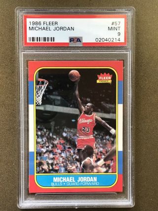 1986 - 1987 Fleer Michael Jordan Psa 9 Chicago Bulls 57 Rookie Card