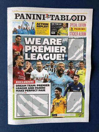 Panini Tabloid Premier League Special Edition Sticker Album Newspaper