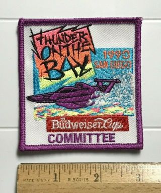 Thunder On The Bay 1990 San Diego Budweiser Cup Hydroplane Race Committee Patch