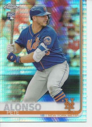 2019 Topps Chrome Prism Refractor Pete Alonso Rc Ny Mets Ssp