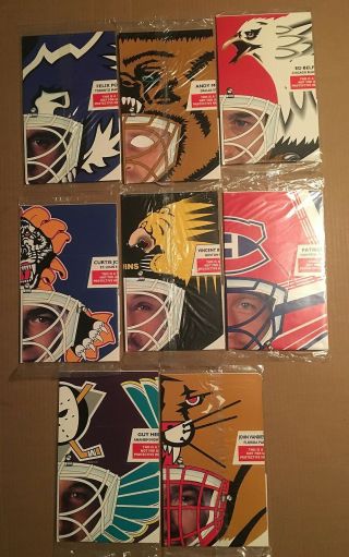 1994 - 95 Kraft Dinner Nhl Hockey Set Of 8 Masks: Joseph,  Potvin,  Belfour,  Moog,