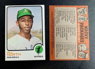 1973 Topps Baseball Error 1st Wacky Packages Checklist Billy North A’s