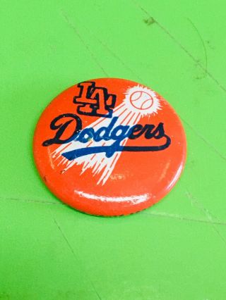 Vintage 1960s L.  A.  Dodgers Pinback - 1 Inch Pin - Made In Usa