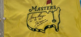 Jack Nicklaus Signed Undated Masters Pin Flag W Bas Full Letter Augusta