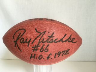 Ray Nitschke Hall Of 1978 Green Bay Packers 66 Autographed Football