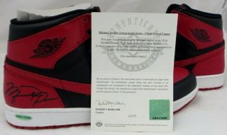 Michael Jordan Autographed Air Jordan 1 Shoe Upper Deck Authenticated 3