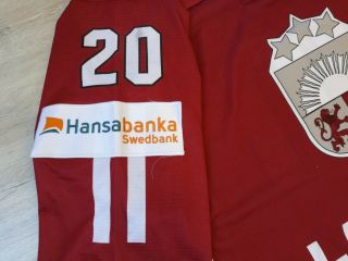 2008 IIHF Latvia Latvija Gameworn Ice Hockey Jersey Shirt Tackla Goalie XXL 20 5