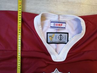 2008 IIHF Latvia Latvija Gameworn Ice Hockey Jersey Shirt Tackla Goalie XXL 20 7