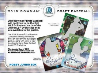 2019 Bowman Draft Hobby Jumbo 8 Box Case Rc 