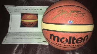 Lebron James Autographed Basketball (w/ Certificate Of Authenticity)
