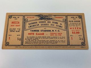 Negro League Baseball All - Star Game Ticket