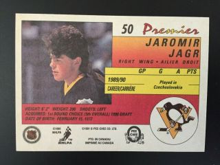 1990 - 91 O - Pee - Chee Premier Jaromir Jagr Rookie Card 50 2
