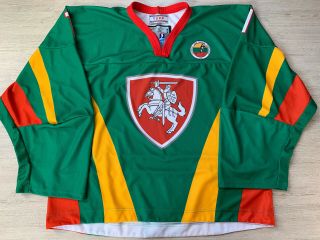 Iihf Lithuania Game Worn Ice Hockey Lietuva Jersey Shirt Tackla Goalie L 1
