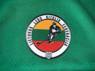 IIHF LITHUANIA Game Worn Ice Hockey Lietuva Jersey Shirt Tackla Goalie L 1 3