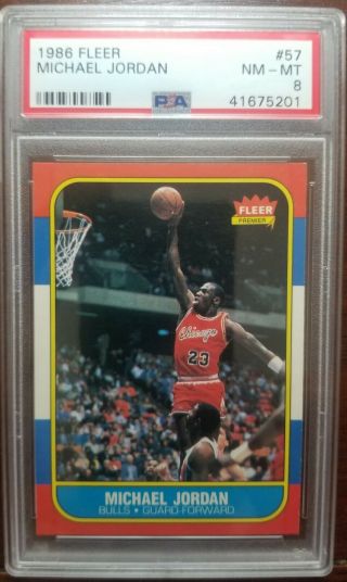 1986 Fleer Michael Jordan 57 Basketball Card Psa 8 Rookie Rc