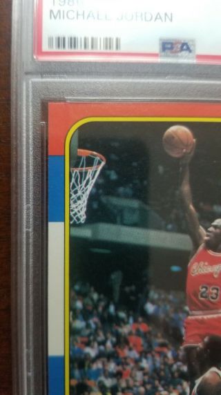 1986 Fleer Michael Jordan 57 Basketball Card PSA 8 ROOKIE RC 6