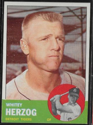 1963 Topps Baseball Whitey Herzog 302 Low