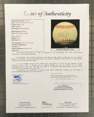 Mike Trout Single Signed Baseball Autographed AUTO JSA LOA Los Angeles Angels 3